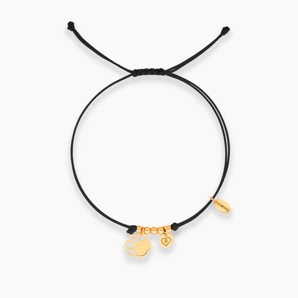 Bransoletka z łapką psa na sznurku