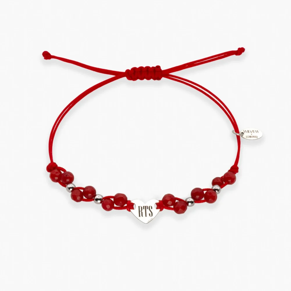 Bransoletka Widzew Łódź z sercem RTS i koralami